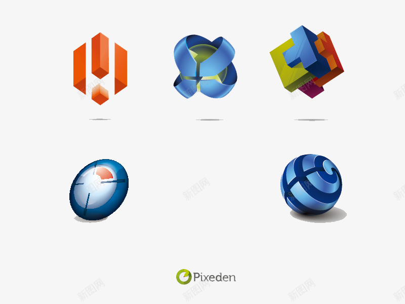 三维标志模板设置图标png_新图网 https://ixintu.com 三维标志 图标集合 模板设置 装饰元素