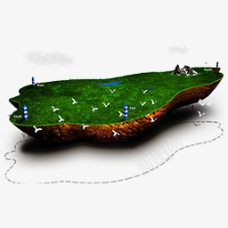 飘浮地层png免抠素材_新图网 https://ixintu.com 线条 绿色 阴影