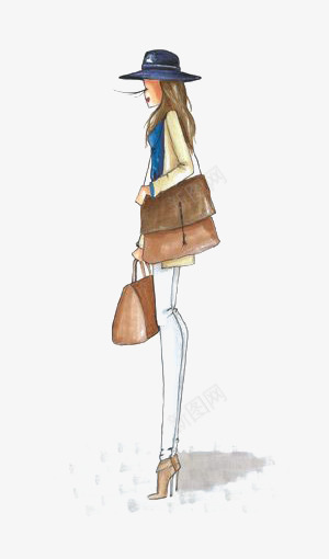 逛街的女生png免抠素材_新图网 https://ixintu.com 包包 包包png 包包免扣图片 包包矢量图片ps 卡通 女生 手包免扣 手绘 插画 逛街