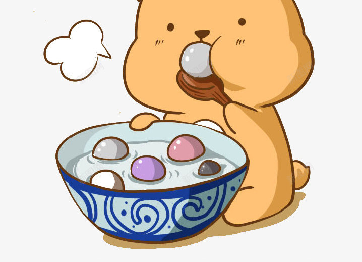 立冬卡通吃元宵png免抠素材_新图网 https://ixintu.com 吃元宵 小鹿 汤圆 立冬