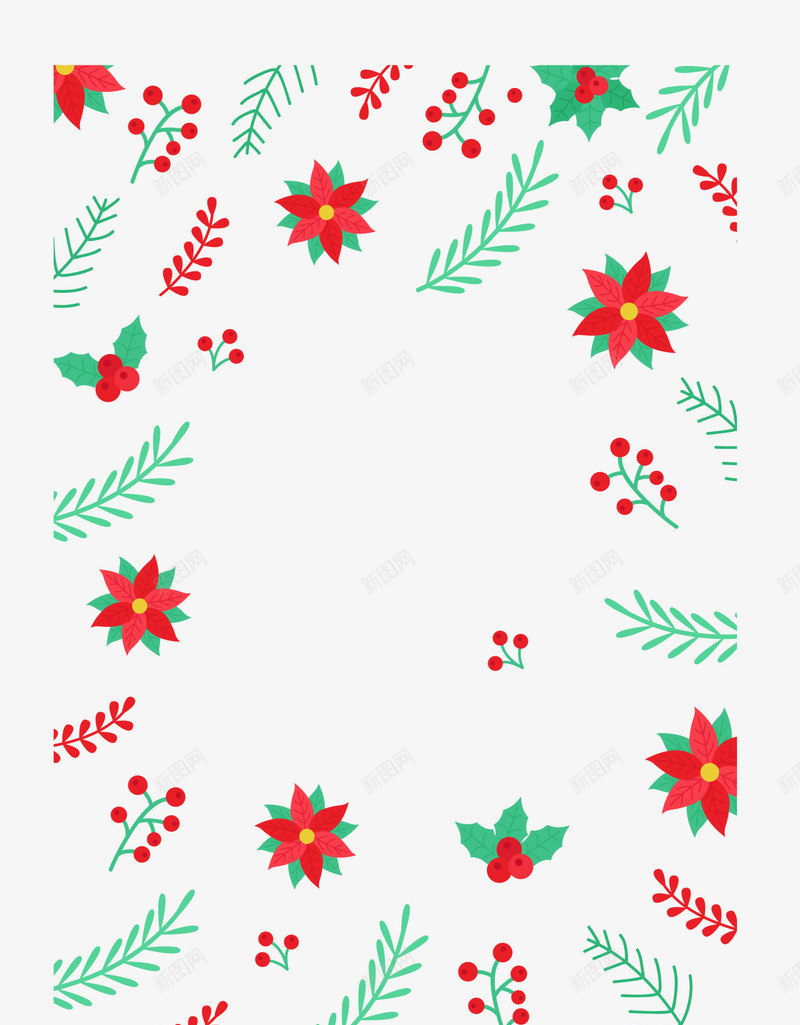 红色冬青植物背景png免抠素材_新图网 https://ixintu.com Christma Christmas Merry 冬青 圣诞快乐 圣诞节 红色植物 边框纹理
