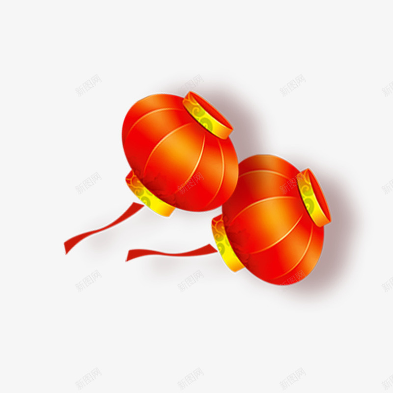 一对新年红灯笼png免抠素材_新图网 https://ixintu.com 中国画 国画灯笼素材 新年 红灯笼 鼠年大吉