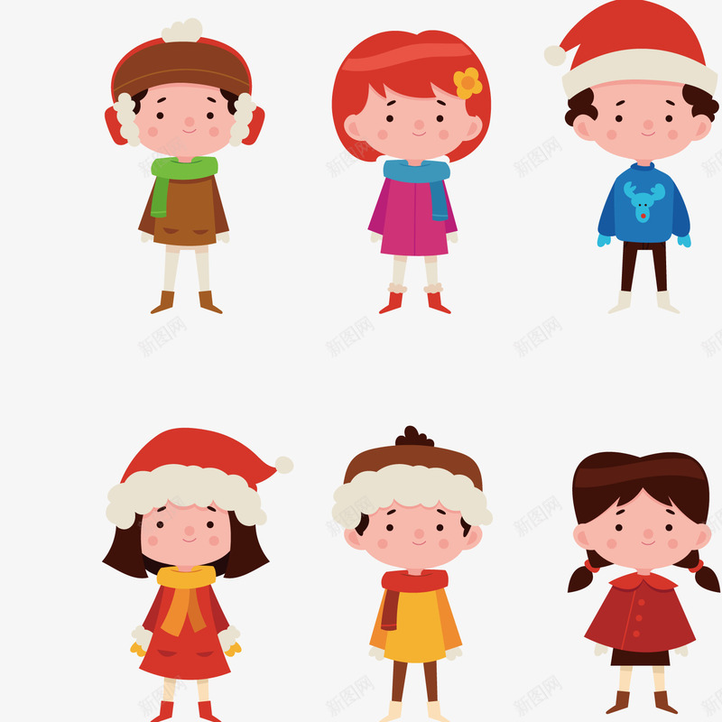 可爱的儿童戴着帽子png免抠素材_新图网 https://ixintu.com 儿童 冬日 可爱 围巾 帽子 服装