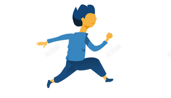 卡通手绘奔跑的人psd免抠素材_新图网 https://ixintu.com 人物 奔跑的男人 奔跑者 男人
