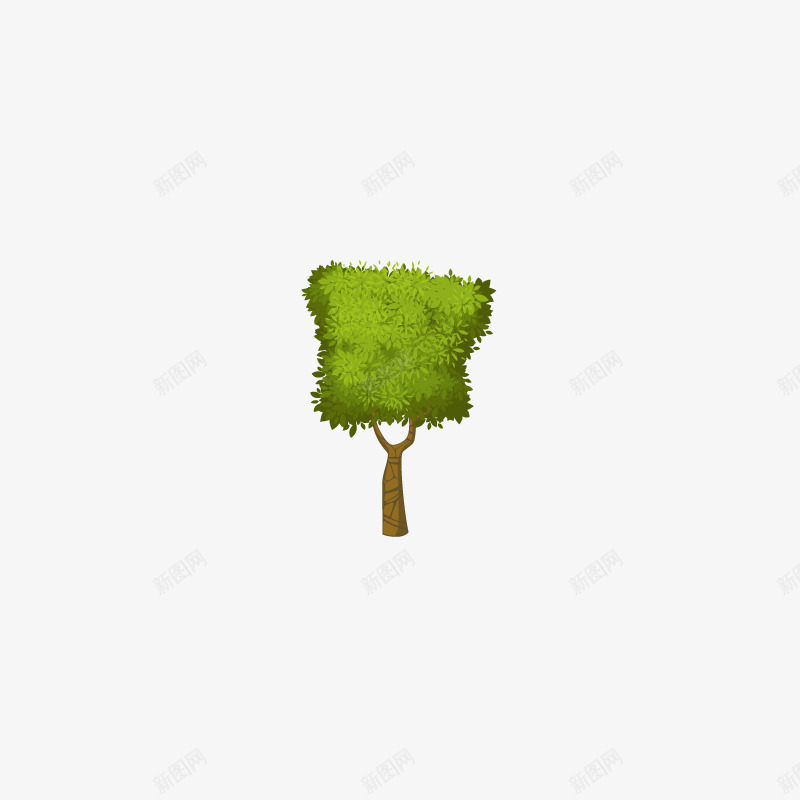 卡通简约大树装饰广告png免抠素材_新图网 https://ixintu.com 卡通大树 松树 海报设计 环境保护宣传手册装饰 立体树木卡通 装饰设计
