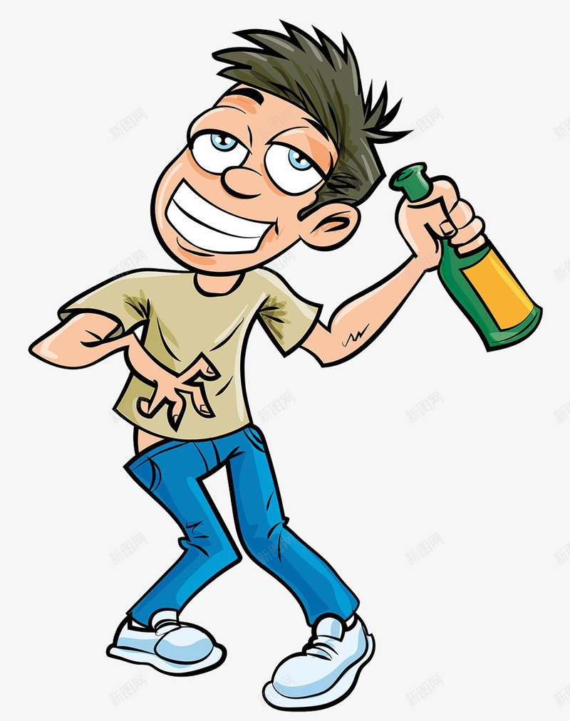 卡通人物插图拿着酒瓶喝醉的男人png免抠素材_新图网 https://ixintu.com 卡通人物 喝醉 拿着酒瓶 男人 男孩 酒醉 醉了 醉酒状态