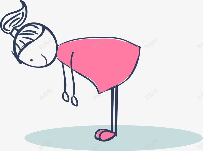 粉衣手绘热身女孩png免抠素材_新图网 https://ixintu.com 健康 健身房 强身健体 热身女孩 热身运动 粉衣女生 运动健身