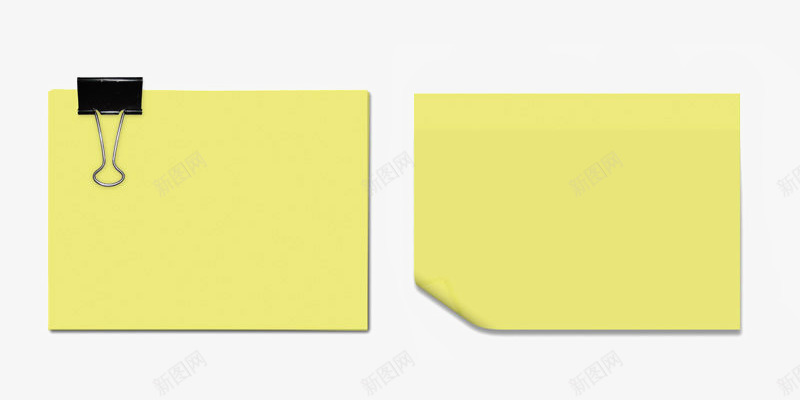 标签psd免抠素材_新图网 https://ixintu.com 便签纸 夹子 标签 纸 黄色