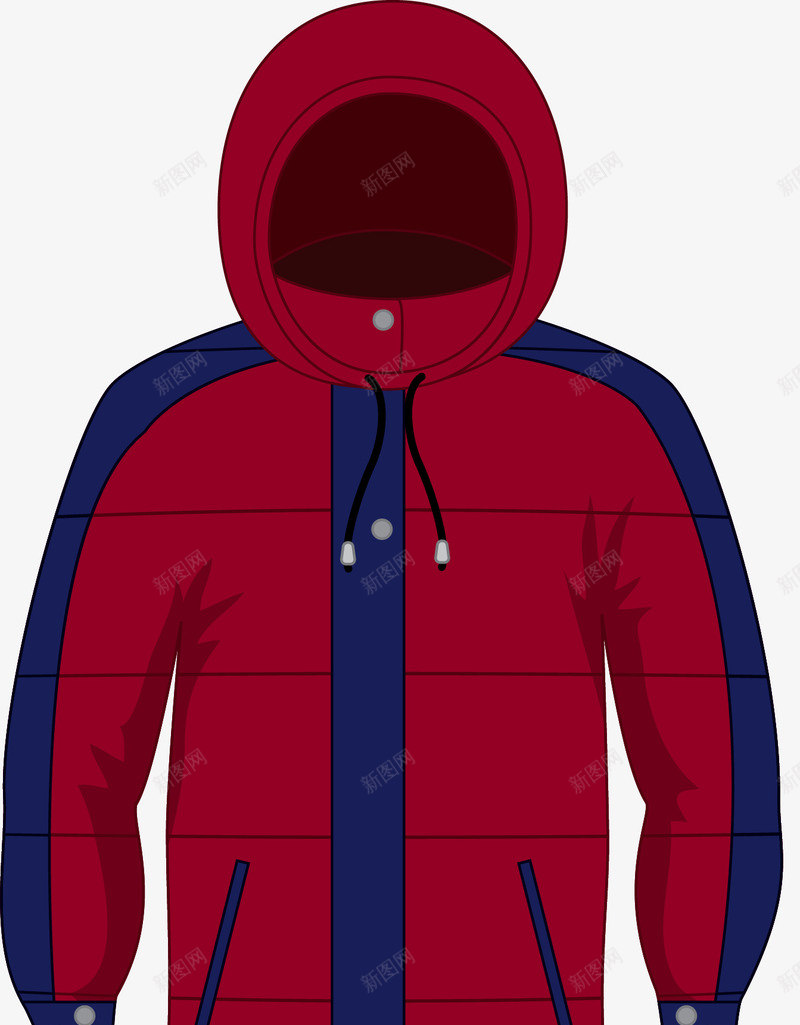 红色连帽羽绒服png免抠素材_新图网 https://ixintu.com 冬装 冬装外套 卡通 矢量外套 红色 红色外套 连帽外套