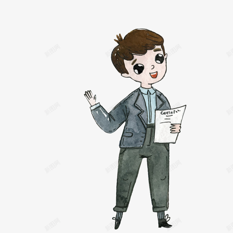 发言演讲矢量图ai免抠素材_新图网 https://ixintu.com PNG免抠图下载 上班族 工作 男性 白领 装饰 矢量图
