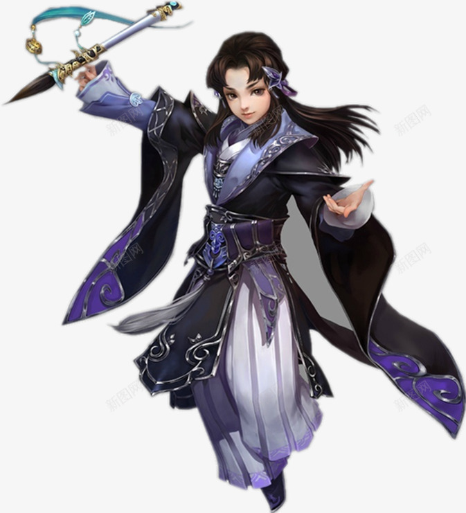 紫色服饰可爱游戏女生png免抠素材_新图网 https://ixintu.com 可爱 女生 服饰 游戏 紫色
