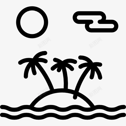 岛图标png_新图网 https://ixintu.com 岛度假 海滩 自然景观 阳光