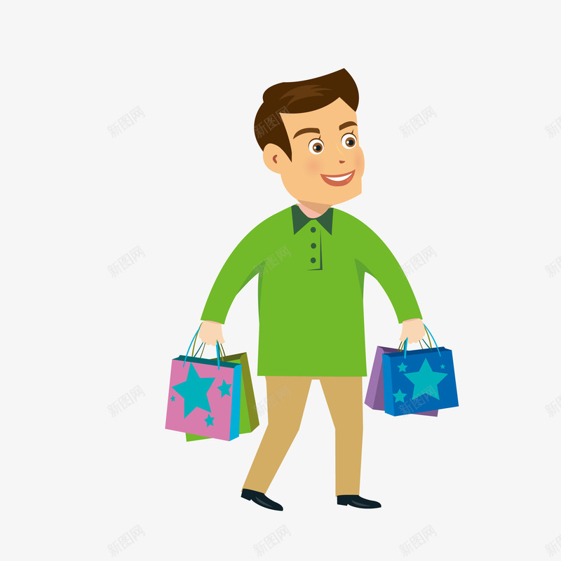 手绘购物男士png免抠素材_新图网 https://ixintu.com png免抠图 买东西 卡通 帅气 手绘 男人 购物