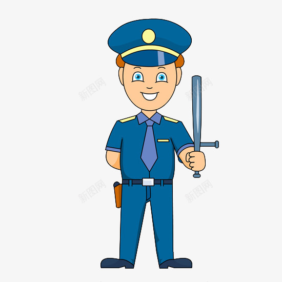 卡通背手站立拿着电棒的保安png免抠素材_新图网 https://ixintu.com 保安 保安卡通 保安员 制服 卡通 安保 形象 微笑 插画 电棒 男人 职业 背手