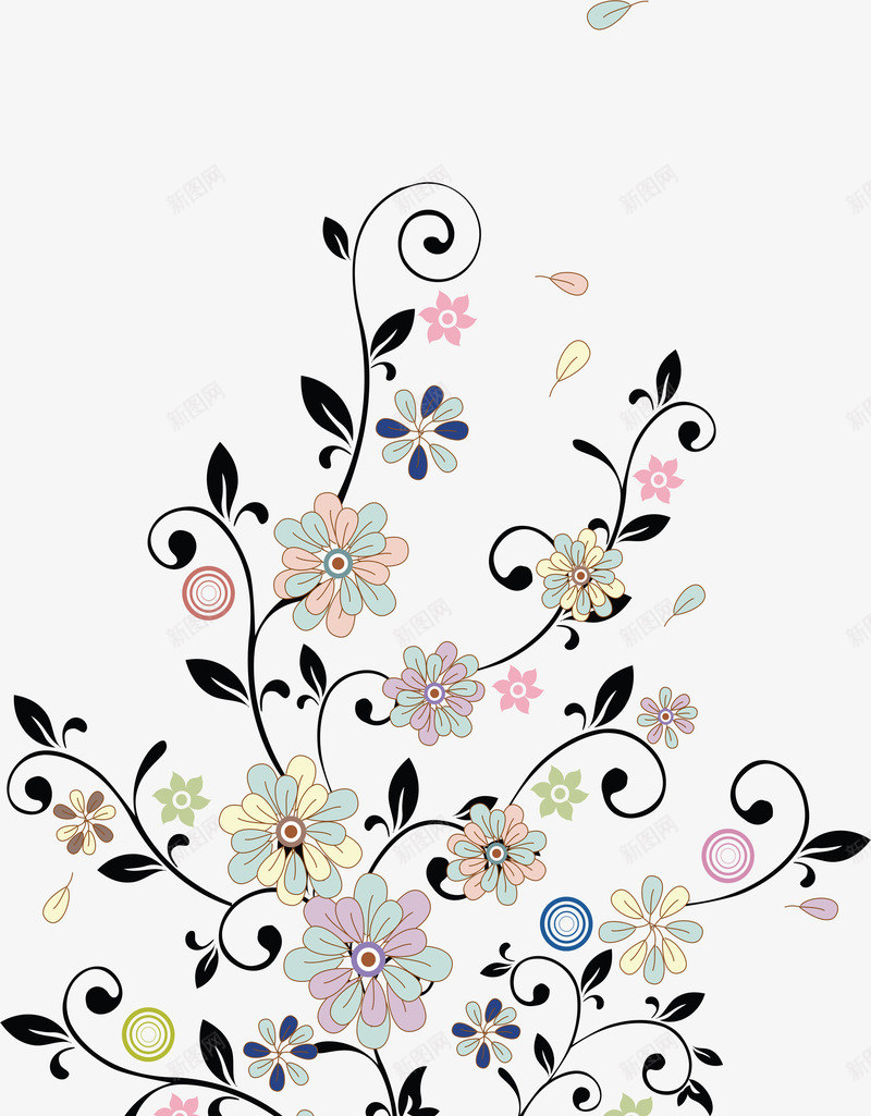 手绘梦幻艺术花朵漂浮png免抠素材_新图网 https://ixintu.com 梦幻 漂浮 艺术 花朵
