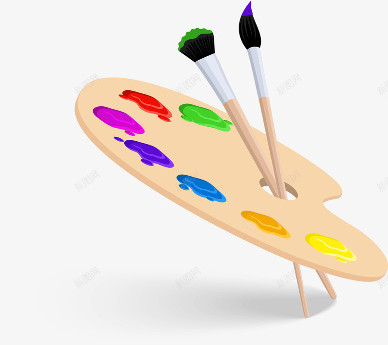 画板矢量图图标eps_新图网 https://ixintu.com 3D LOGO 木质PNG 油画PNG 绘画 装饰 颜料 矢量图