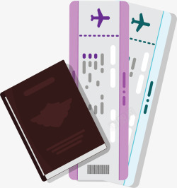 旅游度假护照机票矢量图素材