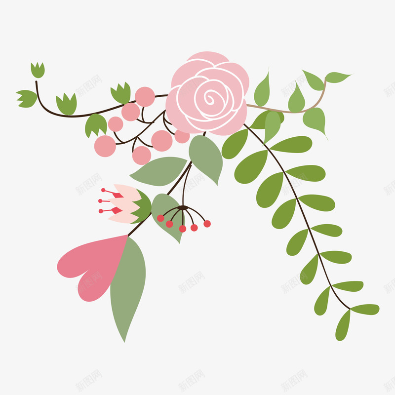 手绘母亲节插画花朵装饰矢量图ai免抠素材_新图网 https://ixintu.com 插画 母亲节 漂亮花朵矢量 漂亮装饰 漫画 美丽花朵 花朵装饰 矢量图