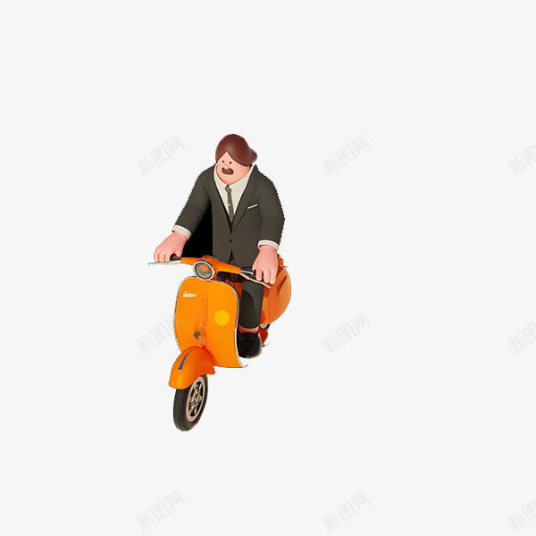骑摩托车的人psd免抠素材_新图网 https://ixintu.com 卡通 电动车 男人 骑车的人PNG