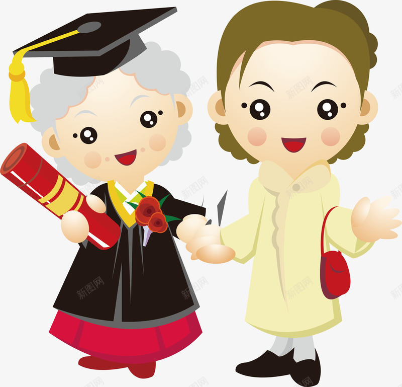 毕业典礼合影照卡通人物png免抠素材_新图网 https://ixintu.com 人物形象 卡通校园人物 合影照 手绘卡通 毕业典礼 毕业合影 老师学生