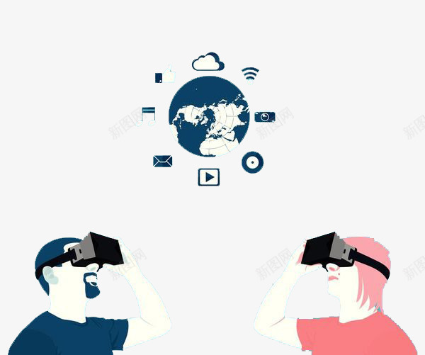 戴着VR眼镜的2个人png免抠素材_新图网 https://ixintu.com VR VR人物 VR眼镜 人 人物 科幻 虚拟与现实 虚拟人物 虚构