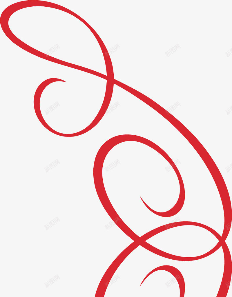 曲线的红色边条图标矢量图ai_新图网 https://ixintu.com 古典边条 曲线 欧式边条 红色边条 红色边条图标 线条 装饰边条 矢量图
