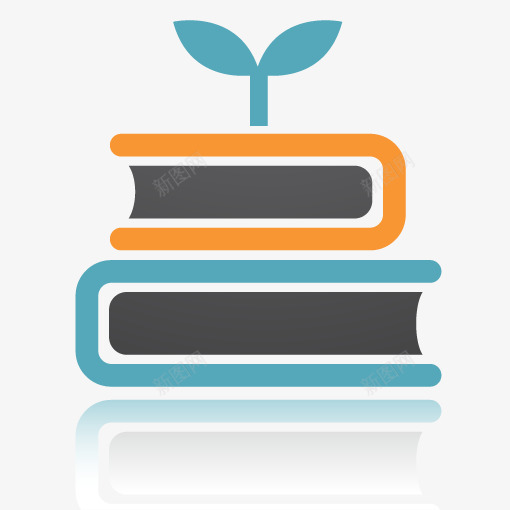 书上的小草图标png_新图网 https://ixintu.com 创意图标 图标 图案 小草 小草icon 扁平化图标 数书 标志 立体化图标 网页
