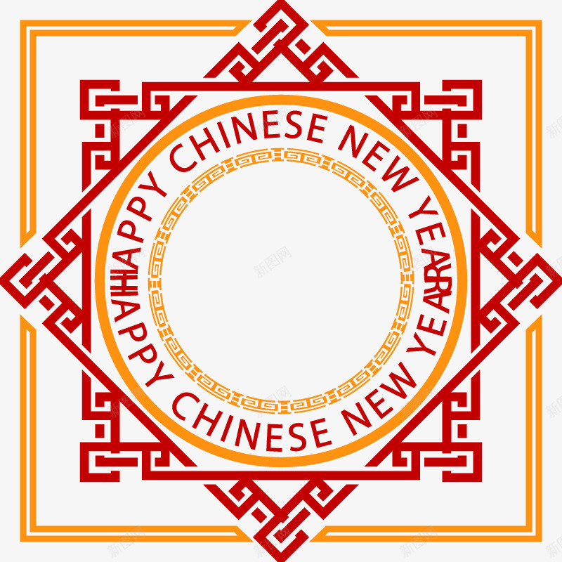 中式方框png免抠素材_新图网 https://ixintu.com 2017年图片下载 2017年鸡年免费PNG图片 中国风 春节PNG下载 窗花 红黄色 镂空 除夕图片下载 鸡年PNG图 鸡年节日图