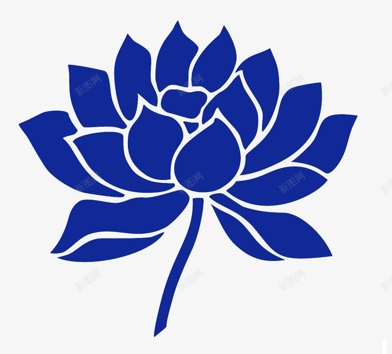 爱许巍爱蓝莲花png免抠素材_新图网 https://ixintu.com 中国风 插画 花 蓝色