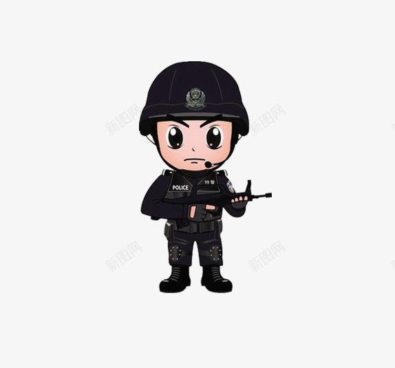 卡通人物警察png免抠素材_新图网 https://ixintu.com png图形 卡通 枪支 男人 装饰 警察