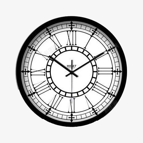 欧式简洁黑白罗马钟png免抠素材_新图网 https://ixintu.com 时间 欧式 简洁 罗马数字 罗马钟 钟表 黑白