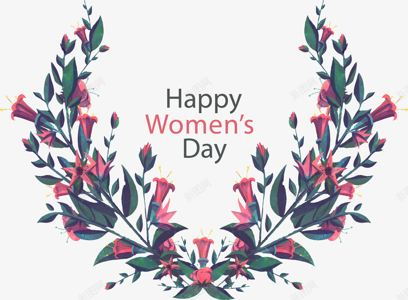 妇女节快乐花朵装饰png免抠素材_新图网 https://ixintu.com Day Happy womens 妇女节快乐 美丽花朵 花朵装饰