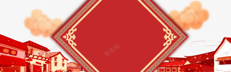 新年喜庆背景psd分层图png免抠素材_新图网 https://ixintu.com 卡通手绘剪纸 喜迎新春 回家过年 新年喜庆背景 欢度春节 电商网页设计
