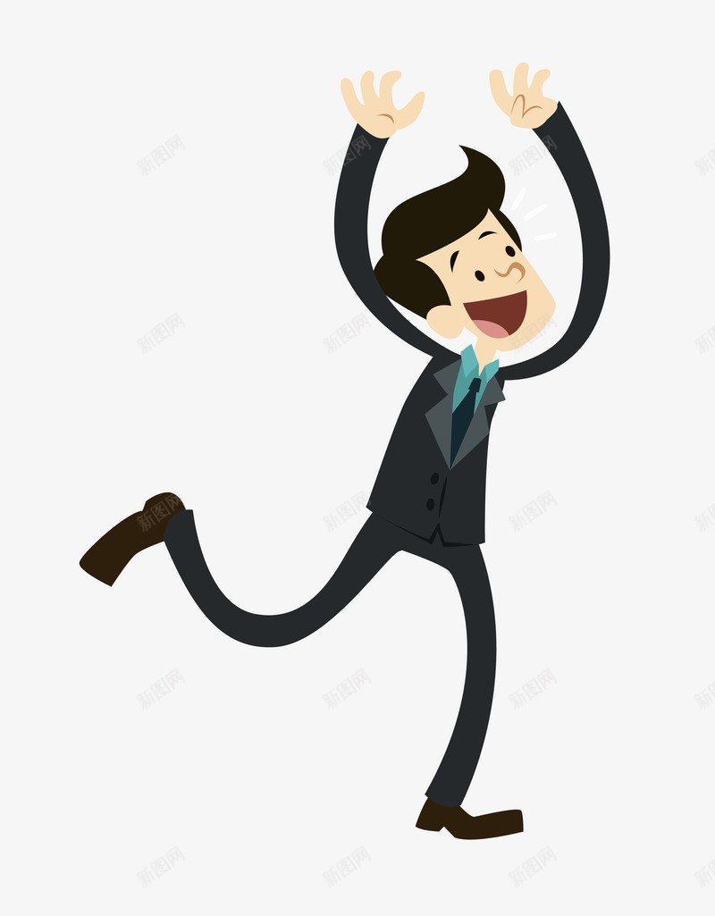 举手的卡通人物png免抠素材_新图网 https://ixintu.com png图形 png装饰 人物 卡通 手绘 男人 装饰