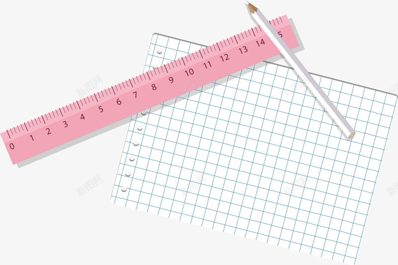 学习用品粉色尺子png免抠素材_新图网 https://ixintu.com 学习用品 开学季 教育 白色纸张 白色铅笔 粉色尺子