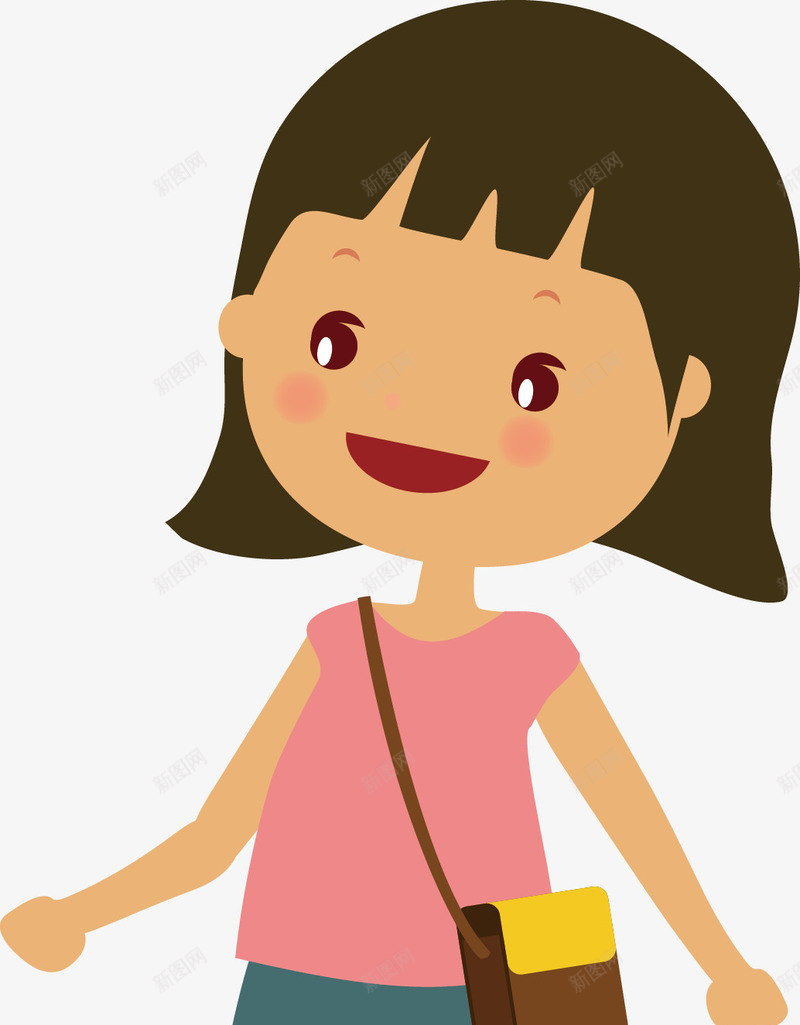 卡通小女孩元素矢量图ai免抠素材_新图网 https://ixintu.com 卡通人物 女生 小女孩 矢量图