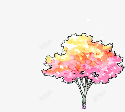 手绘创意扁平风格大树png免抠素材_新图网 https://ixintu.com 创意 大树 扁平 风格