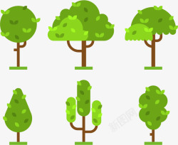 绿色扁平大树素材
