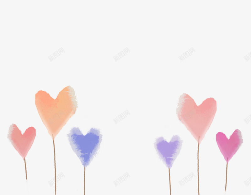 手绘彩色心形png免抠素材_新图网 https://ixintu.com 女装装饰 彩色 心形 手绘心形 爱心 背景装饰