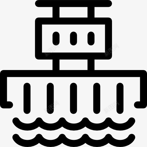 水电站图标png_新图网 https://ixintu.com 建筑 水电站 生态 电力 能源