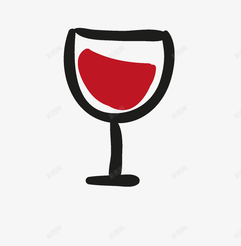 红酒红酒杯简笔画png免抠素材_新图网 https://ixintu.com 简图 简笔画 红酒 红酒杯 酒类 饮品 高脚杯