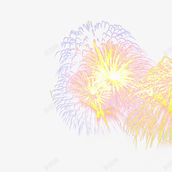 漂亮的烟花效果png免抠素材_新图网 https://ixintu.com 喜庆 春节 烟花 绽放