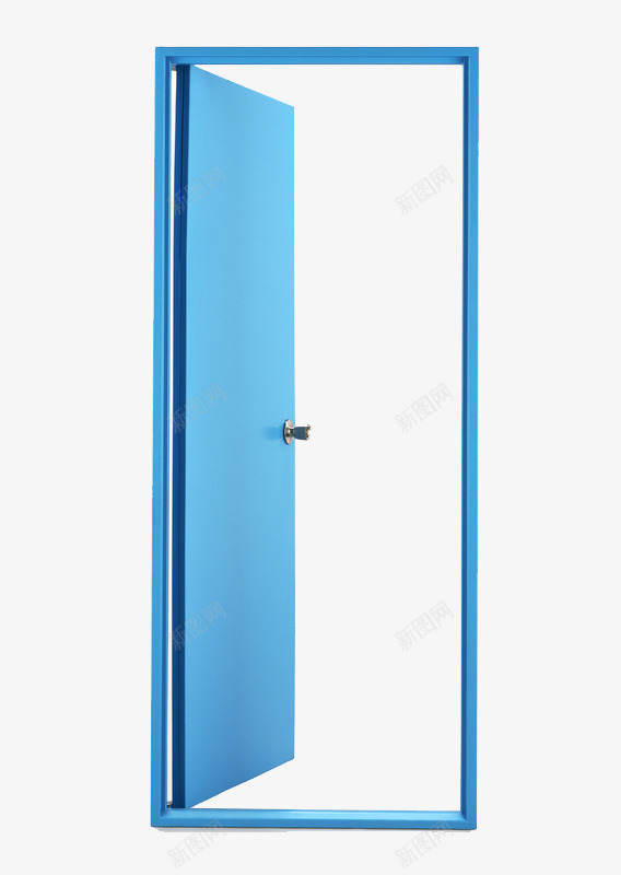 打开的门png免抠素材_新图网 https://ixintu.com 产品实物 家具 蓝色 门
