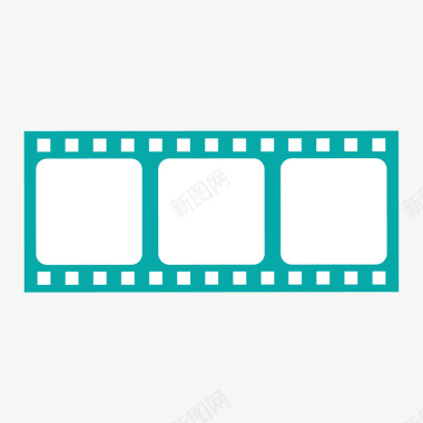 绿色扁平化电影胶片元素矢量图图标图标