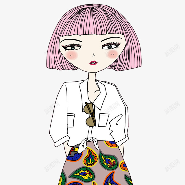 白色衬衫眼镜现代女生png免抠素材_新图网 https://ixintu.com 女生 现代 白色 眼镜 衬衫