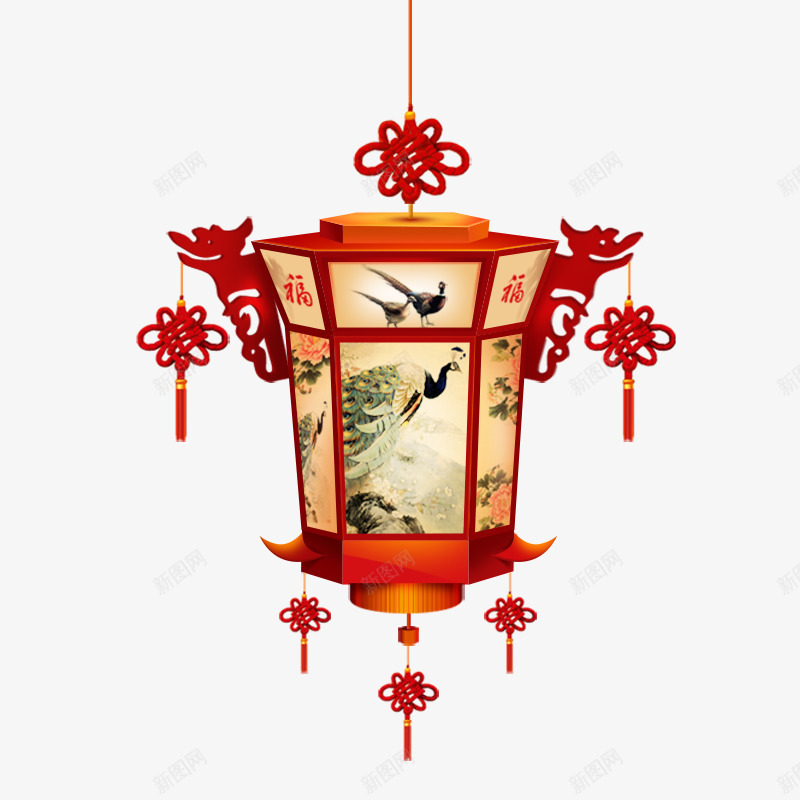 喜庆手绘彩灯灯笼png免抠素材_新图网 https://ixintu.com 喜庆 彩灯 春节装饰素材 灯笼