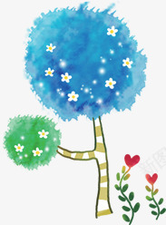 开学季手绘蓝绿色大树png免抠素材_新图网 https://ixintu.com 大树 开学 蓝绿色