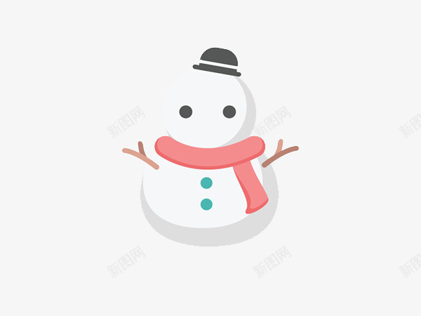 可爱的扁平卡通雪人png免抠素材_新图网 https://ixintu.com 卡通 可爱 帽子 扁平 雪人