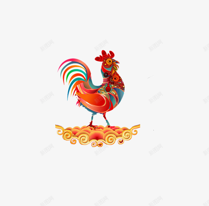2017鸡年公鸡png免抠素材_新图网 https://ixintu.com 2017 公鸡 年 年会 签到 鸡年