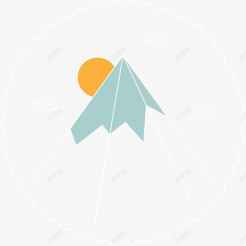 太阳升上来的景色png免抠素材_新图网 https://ixintu.com 卡通图案 山 山坡 山峰 山顶 扁平化小山 扁平小山 旅游 郊外 高山